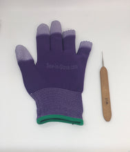 Load image into Gallery viewer, One Purple Insta-Loc Glove and One 0.05 Crochet Hook Needle
