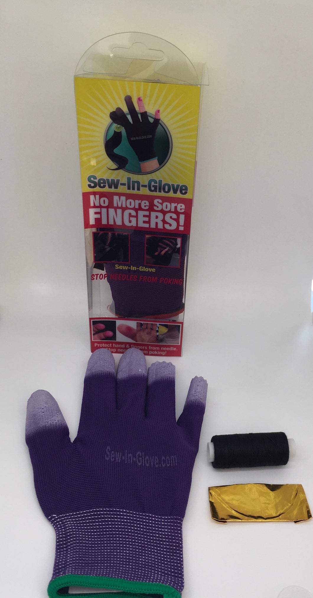One Purple Sew-In-Glove,One Needle and One Thread