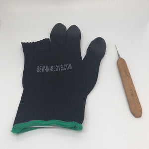 One Black Insta-Loc Glove ,One 0.05 Crochet Hook Needle