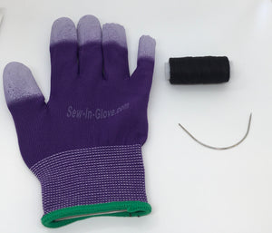 One Purple Sew-in -Glove, One Needle and One Thread